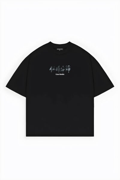 Yüksek Taş Efektli Basic Unisex Tişört