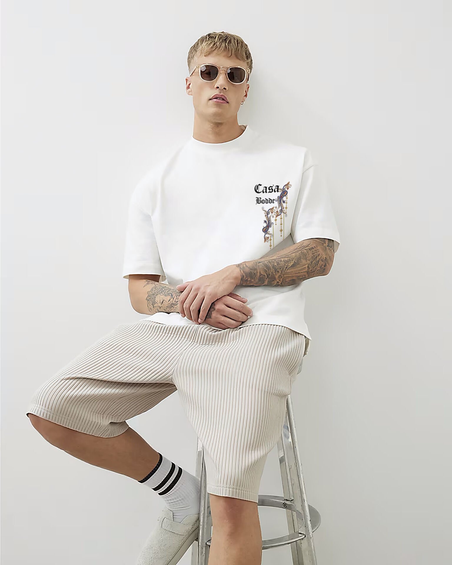 Etnik Baskılı Basic Unisex Tişört1