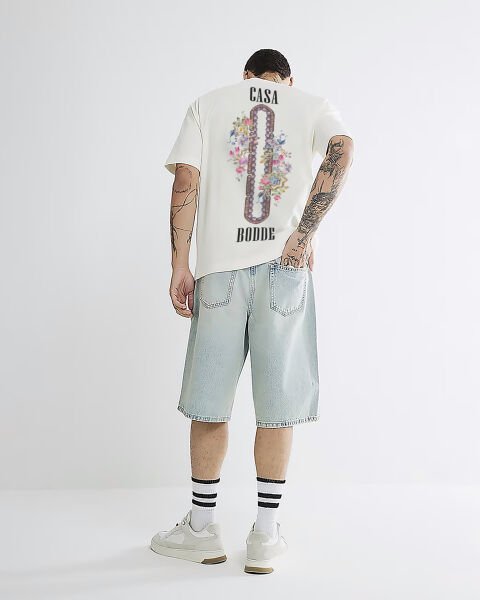 Çiçek Logo Baskılı Unisex Tişört