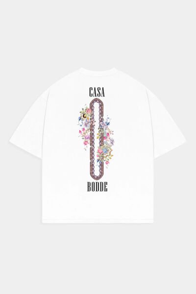 Çiçek Logo Baskılı Unisex Tişört